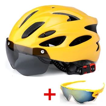Новые Магнитные Очки, Велосипедный шлем со сверхлегким рисунком, Велосипедный шлем для езды на велосипеде по горной дороге, Цельнолитые велосипедные шлемы