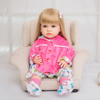 Новые поступления 22-дюймовая кукла в розовом пальто Девочка для детских игрушек на День рождения и в подарок ко Дню защиты детей