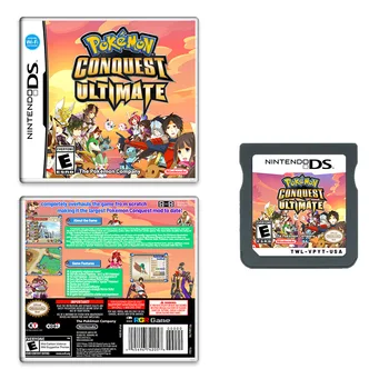 НОВЫЙ игровой картридж DS, карта для игровой консоли Pokemon серии Pokemon Conquest Ultimate с коробкой, английская версия для NDS / 3DS / 2DS
