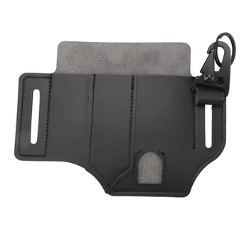 Ножны для мультитула EDC большой емкости, мягкая текстура, черная гладкая кожаная поясная сумка для мужчин