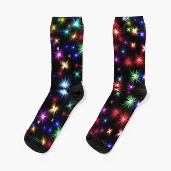 носки со светодиодными звездами, женские короткие носки, носки с подогревом, мужские носки