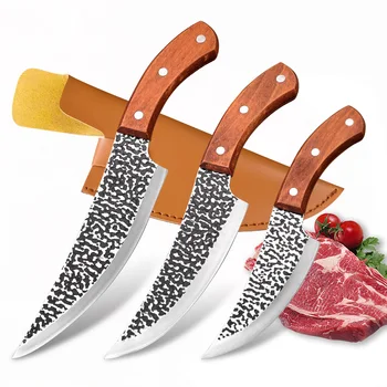 Обвалочный нож ручной ковки, Уличный охотничий нож, профессиональный рыболовный нож с ножом для здоровья, кухонный нож для выживания в кемпинге, нож шеф-повара