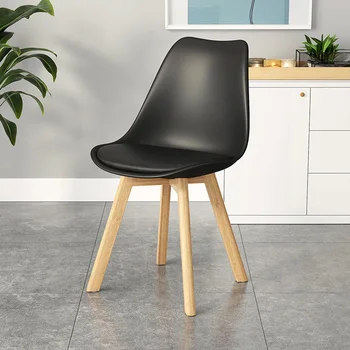 Обеденные стулья из пластика и дерева, Черные Дизайнерские Офисные стулья для балкона, Дизайнерский Шезлонг для спальни, Дизайнерская мебель для дома на открытом воздухе