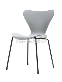 Обеденный стул в скандинавском индустриальном стиле с простой и стильной спинкой офисный стул креативный пластиковый стул для переговоров чистый красный