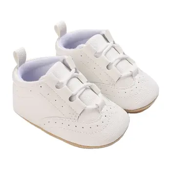 Обувь для новорожденных мальчиков, мокасины, Модная Повседневная спортивная обувь, Белая баптистская Мягкая подошва, Первые ходунки