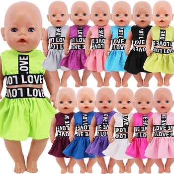 Одежда Для Кукол Топы + Короткая Юбка Подходят Для 18-Дюймовой Американской Куклы и 43-сантиметровой Куклы Reborn Baby Аксессуары Для Кукол, Одежда Для Кукол Нашего Поколения ToyGift