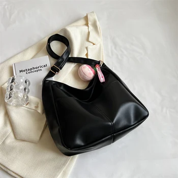 Однотонная искусственная сумка подмышками, женская сумка через плечо, женская повседневная сумка через плечо, сумка для покупок, женская сумка на молнии