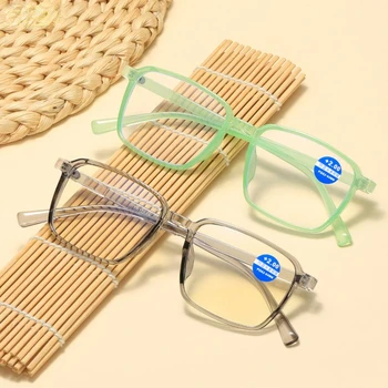 Оптические прозрачные Зеленые Очки для чтения Мужчины Женщины Анти-усталость HD Пресбиопия Гибкие очки с диоптриями +1.0 +1.5 +2.0