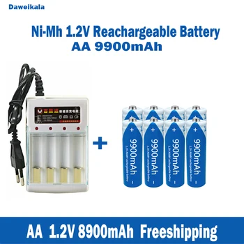Оптовые продажи никель-водородных аккумуляторных батарей AA1.2V, микрофонов KTV большой емкости 9900 мАч и игрушечных батареек + зарядные устройства