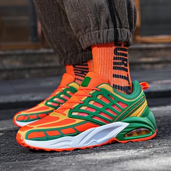 Оранжевые оригинальные мужские кроссовки, качественные спортивные весенние кроссовки для бега, модные дышащие уличные повседневные кроссовки 2023 года высшего качества