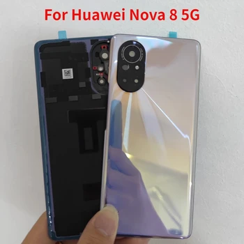 Оригинальное заднее стекло для Huawei Nova 8 5G ANG-AN00, задняя крышка батарейного отсека, корпус задней двери, чехол для замены объектива камеры