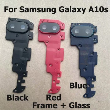 Оригинальный объектив с рамкой для Samsung Galaxy A10s Корпус Задняя камера Стеклянный объектив с крышкой Замена держателя рамки