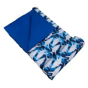 Оригинальный спальный мешок для мальчиков и девочек, размеры 57 х 30 дюймов (Sharks Blue)