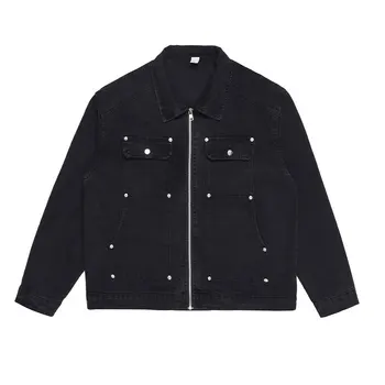 Осень и зима 2023 года, модная куртка-пилот свободного кроя в американском стиле, черные пальто в стиле y2k, верхняя одежда
