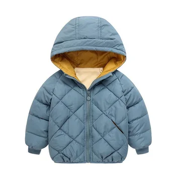 От 2 до 8 лет Для малышей, Зимняя одежда для маленьких мальчиков и девочек, теплая толстая куртка для младенцев, пальто с капюшоном с длинным рукавом, Детский пуховик