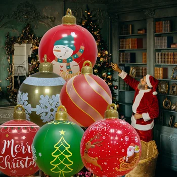 Открытый Рождественский Надувной Декоративный шар 60 см Гигантский Рождественский Надувной шар Елочные Украшения Игрушечный Шар Новогодний подарок