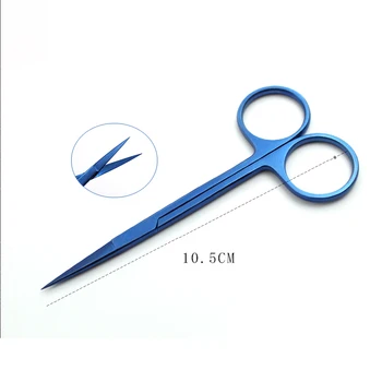 Офтальмологические титановые ножницы с прямыми/изогнутыми наконечниками 40 мм Стоматологический косметический хирургический инструмент