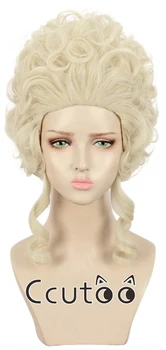 Парик Марии-Антуанетты, парики принцессы, Термостойкие синтетические волосы средней кудрявости, парик для косплея + шапочка для парика