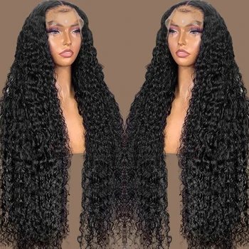Парики из человеческих волос на кружеве 13x4 Бразильский парик с глубокой волной спереди 13x6 HD Парик с волнистой волной на кружеве на воде, вьющиеся парики из человеческих волос для женщин