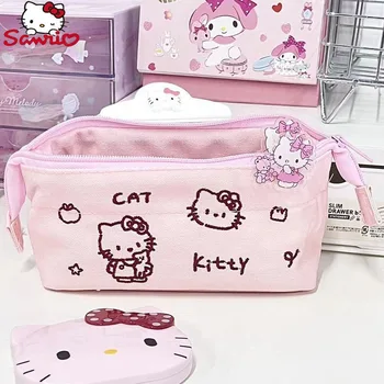 Пенал Sanrio Hello Kitty Kawaii Большой емкости на молнии Канцелярские коробки Сумки для ручек Студенческие Школьные Канцелярские принадлежности