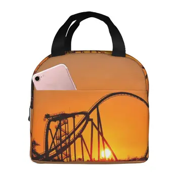 Переносная изолированная оксфордская сумка для ланча Park Sunset Roller Coaster, многоразовый ланч-бокс, органайзер для ланча, термосумка-холодильник