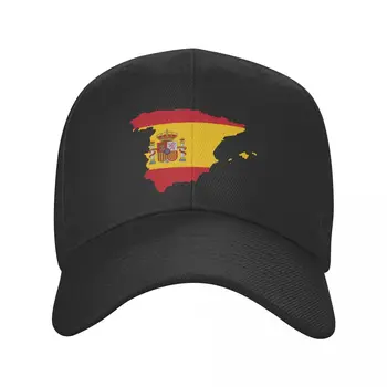 Персонализированная бейсболка с изображением флага Испании, Женская Мужская Регулируемая Испанская Патриотическая Шляпа для папы, Уличные бейсболки Snapback