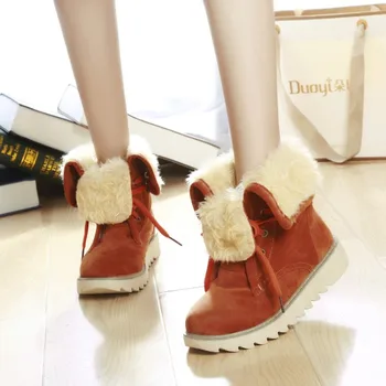 Плюшевые женские утепляющие ботинки, Замшевая уличная зимняя повседневная обувь из перьев, Прочные женские зимние ботинки, Обувь Zapotos Mujer