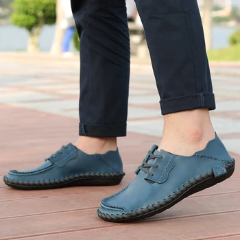 Повседневная мужская обувь для взрослых из натуральной кожи высокого качества, роскошная деловая обувь большого размера в итальянском стиле, Повседневная комфортная обувь для мужчин
