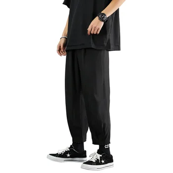Повседневные брюки мужская корейская версия модный гонконгский стиль свободного кроя спортивная универсальная прямая трубка весенне-летняя текстура