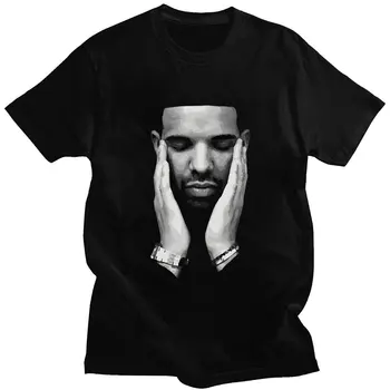 Повседневные летние топы унисекс, винтажная футболка с принтом рэпера Дриззи Дрейка, футболки в стиле хип-хоп, графическая уличная одежда большого размера с коротким рукавом