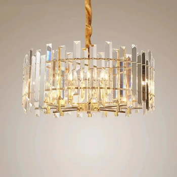 Подвесные светильники ModernGold Led Crystal для внутреннего освещения гостиной Подвесная лампа для столовой кухни Промышленная лампа в стиле лофт