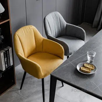 Подлокотник из скандинавской ткани, спинка, стулья для гостиной, Современный легкий Роскошный обеденный стул, мебель для дома, диван-кресло для отдыха