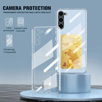 Полностью закрывающий чехол для телефона Samsung Galaxy S23 FE, прозрачный чехол для телефона с картой 