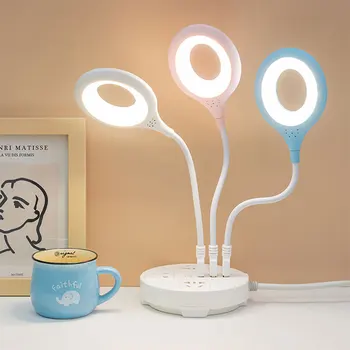 Портативная лампа с прямым подключением USB, прикроватная лампа для общежития, защита глаз, студенческое чтение, доступный ночник