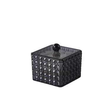 Прозрачный черный акриловый ящик для хранения с ромбовидным рисунком и крышкой для кофейных капсул с прозрачной видимостью