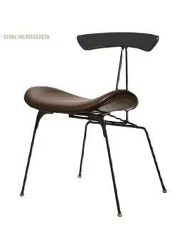 Промышленный обеденный стул в скандинавском стиле в стиле ретро, лофт, простой бытовой железный дизайнерский стул со спинкой, кресло для отдыха