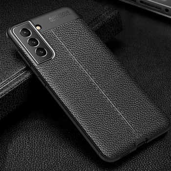 Противоударный чехол для Samsung S21 FE S21 Ultra 5G текстура кожи мягкая силиконовая задняя крышка телефона Galaxy S21Fan Edition