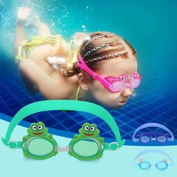 Профессиональные плавательные очки для девочек с мультяшными очками для плавания с затычкой для ушей Водонепроницаемые Противотуманные очки для плавания для детей Подарки для детей