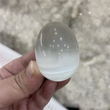 Прямая доставка натуральный белый кристалл яичный камень кварцевый кристалл исцеляющий Рейки натуральный камень и хрусталь