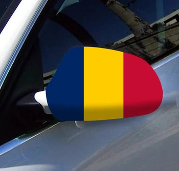 Прямая поставка 2 шт свободного размера из четырехслойной эластичной ткани с флагами Чада, чехол для автомобильного зеркала с флагами Чада