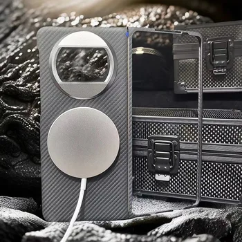 Прямая поставка Телефона из настоящего арамидного углеродного волокна для Huawei Mate X3 Складной экран для Mate X3 MagSafe Защитный чехол-накладка