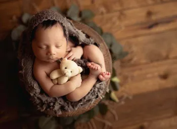 Реквизит для фотосъемки новорожденных от 0 до 3 месяцев Шапочка Детские принадлежности Вязаная шерстяная шапочка Детские фотоаксессуары Моделирование