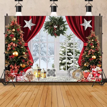Рождественская елка SHENGYONGBAO, Цветочный венок, Деревянный Подарочный фон для фотосъемки, окно, Снеговик, Кинотеатр, Новогодний реквизит GHH-06