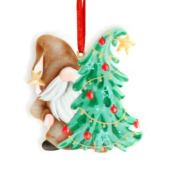 Рождественская Смола Санта Клаус Подвесной Кулон Высокое Качество Смолы Материал Ремесло Орнамент для Домашнего Настенного Украшения