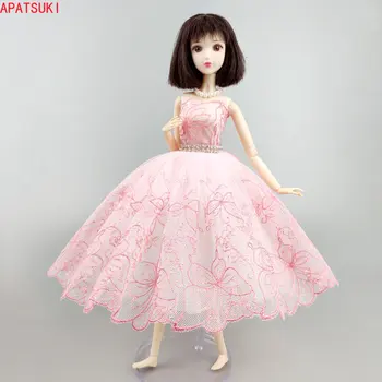 Розовое балетное платье-пачка с бабочкой для куклы Барби, элегантная 3-слойная юбка, вечернее платье, одежда для 1/6 кукол, аксессуары для детей, игрушки