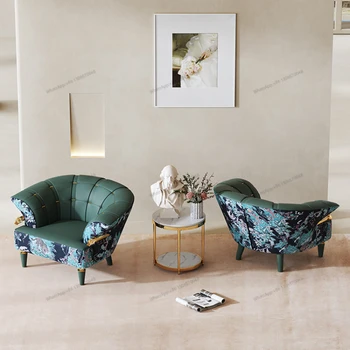 Роскошные диваны и кресла, расшитые красочными узорами, плюшевые повседневные кресла, одноместные кресла для гостиной, дизайнерские кровати