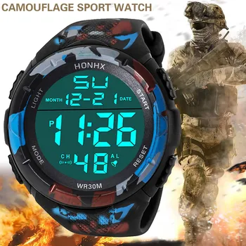 Роскошные мужские спортивные часы, Аналоговые Военные Спортивные светодиодные водонепроницаемые цифровые наручные часы, Новые Высококачественные Водонепроницаемые Спортивные часы Мужские
