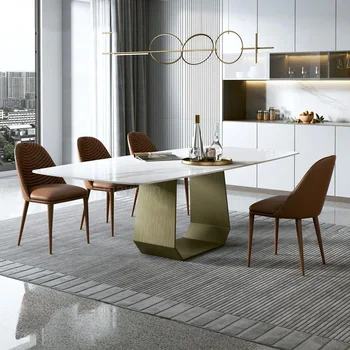 Роскошный кухонный стол для столовой Большой квартиры, ресторан Rock Board, домашний стол для завтрака, итальянская мебель на заказ