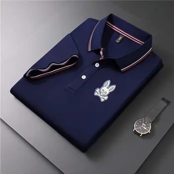 Рубашка поло; Летние мужские топы с коротким рукавом и отложным воротником; Повседневная дышащая однотонная деловая рубашка азиатского размера Плюс 4XL