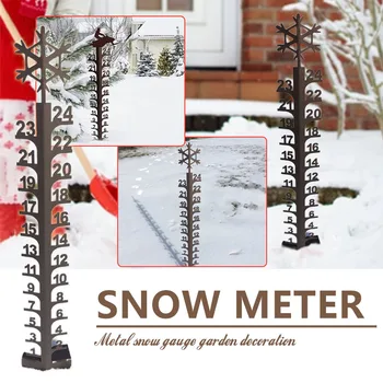Садовый металлический датчик снега Рождественский праздничный датчик для измерения снегопада Подходит для сада Патио Двора